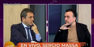 Sergio Massa y el periodista Roberto Navarro
