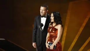Antonio Banderas y Salma Hayek en la entrega de los Oscars