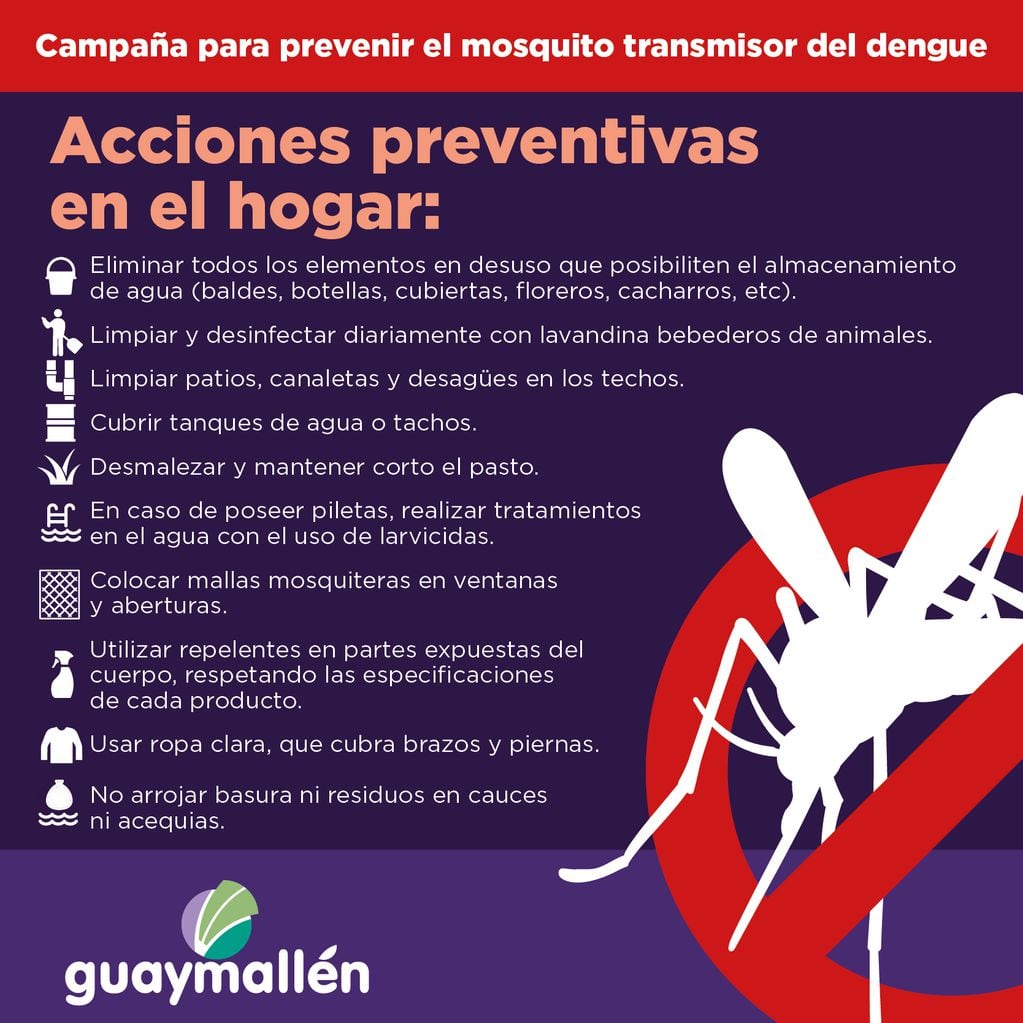 Campaña de prevención del dengue en Guaymallén.
