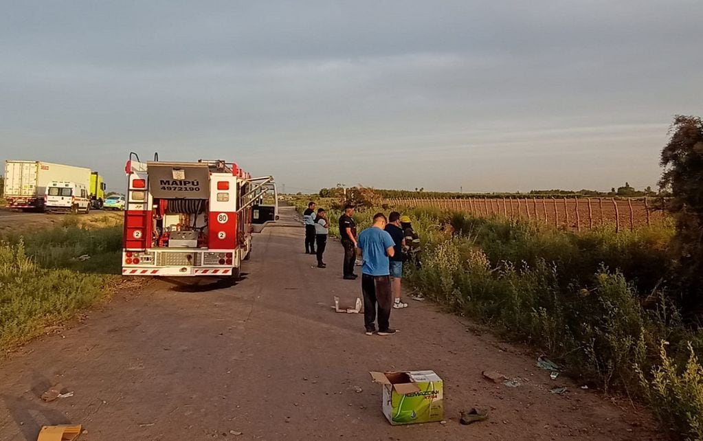 Un hombre murió tras volcar su camioneta en Maipú. | Foto: Ministerio de Seguridad