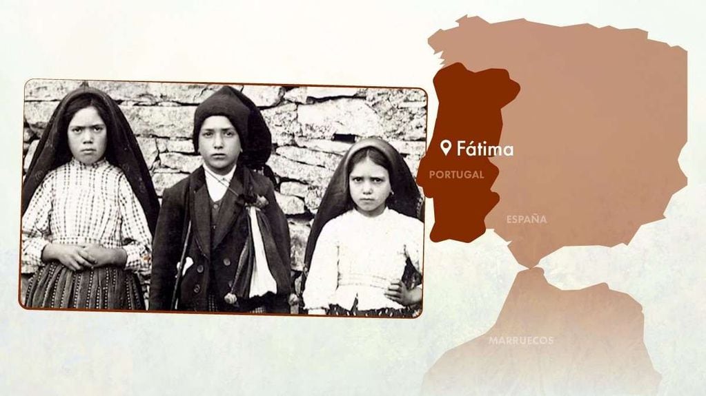 Jacinta, Francisco y Lucía, los tres niños que vieron por primera vez a la Virgen de Fátima. 