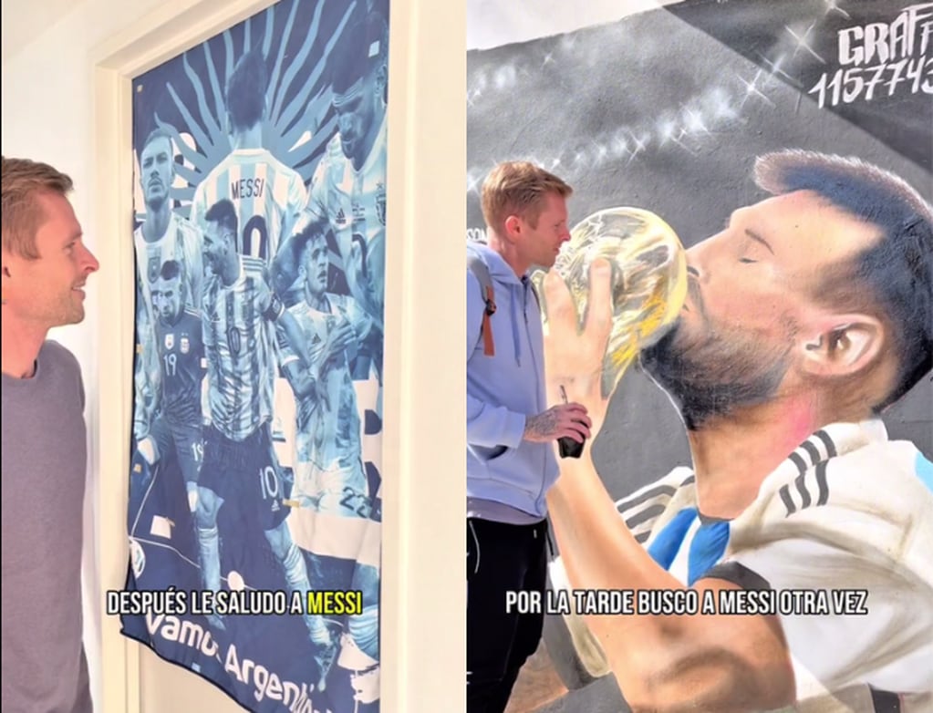 Morris se robó el corazón de los argentinos al mostrar que besa a Messi al menos dos veces al día. Foto: Captura video