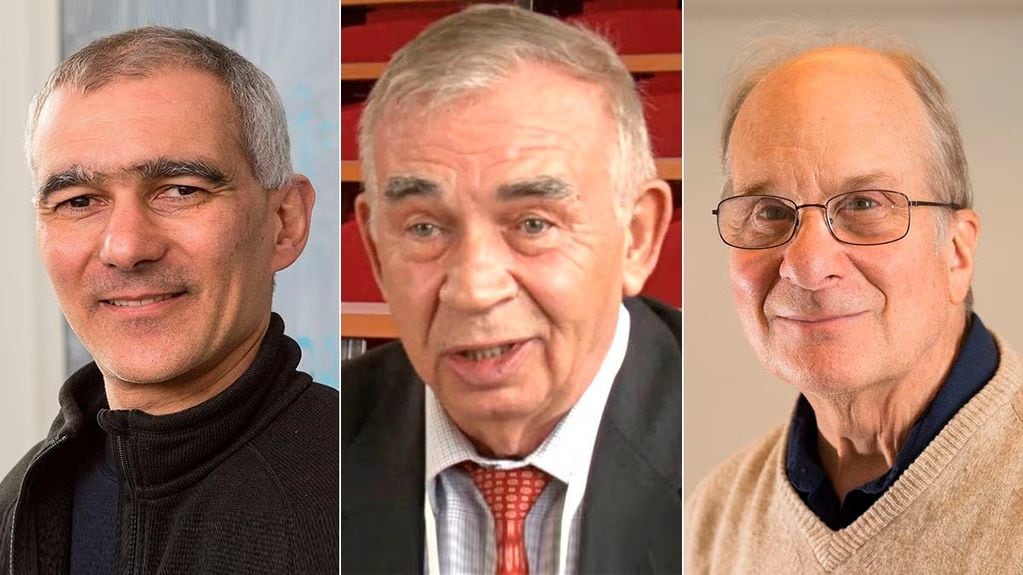 Los investigadores Moungi Bawendi, Alexei Ekimov y Louis Brus, ganadores del Nobel de Química 2023 (Gentileza)