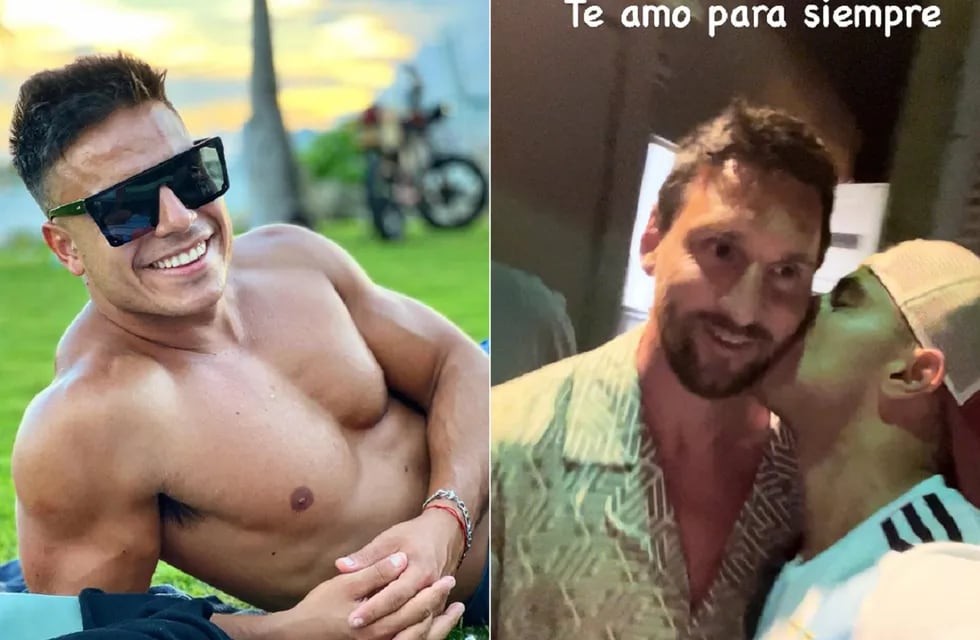 Juan Pablo Fernández, el mendocino que besó en el cuello a Lionel Messi en Miami y se hizo viral (Instagram @juaampifernandez)