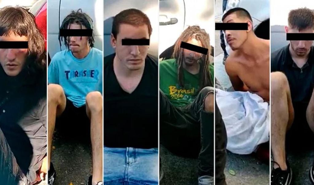 Los seis hombres detenidos por el abuso sexual a una mujer en Palermo / Foto: Gentileza