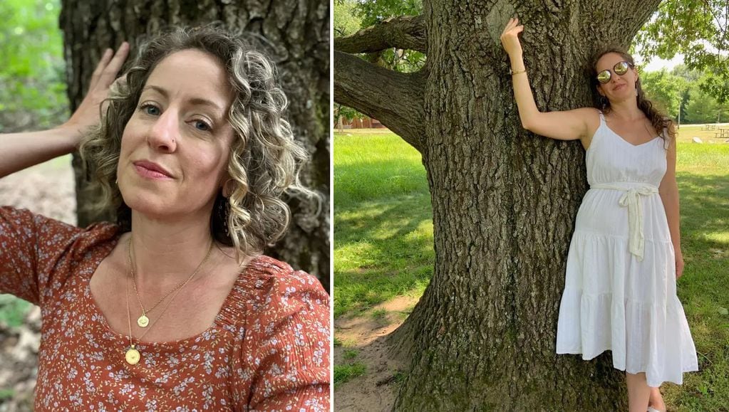 La mujer "ecosexual" tiene un vínculo erótico con un árbol hace dos años (Sonja Semionova / SWNS)