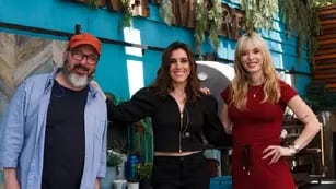 Gerardo Rozín, Soledad Pastorutti y Jésica Cirio en "La peña de Morfi" (Telefe)