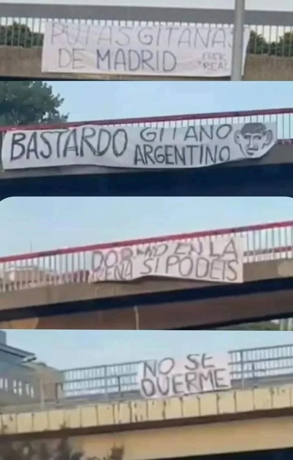 Banderas en Serbia contra Deck: "Bastardo gitano argentino". / Gentileza.