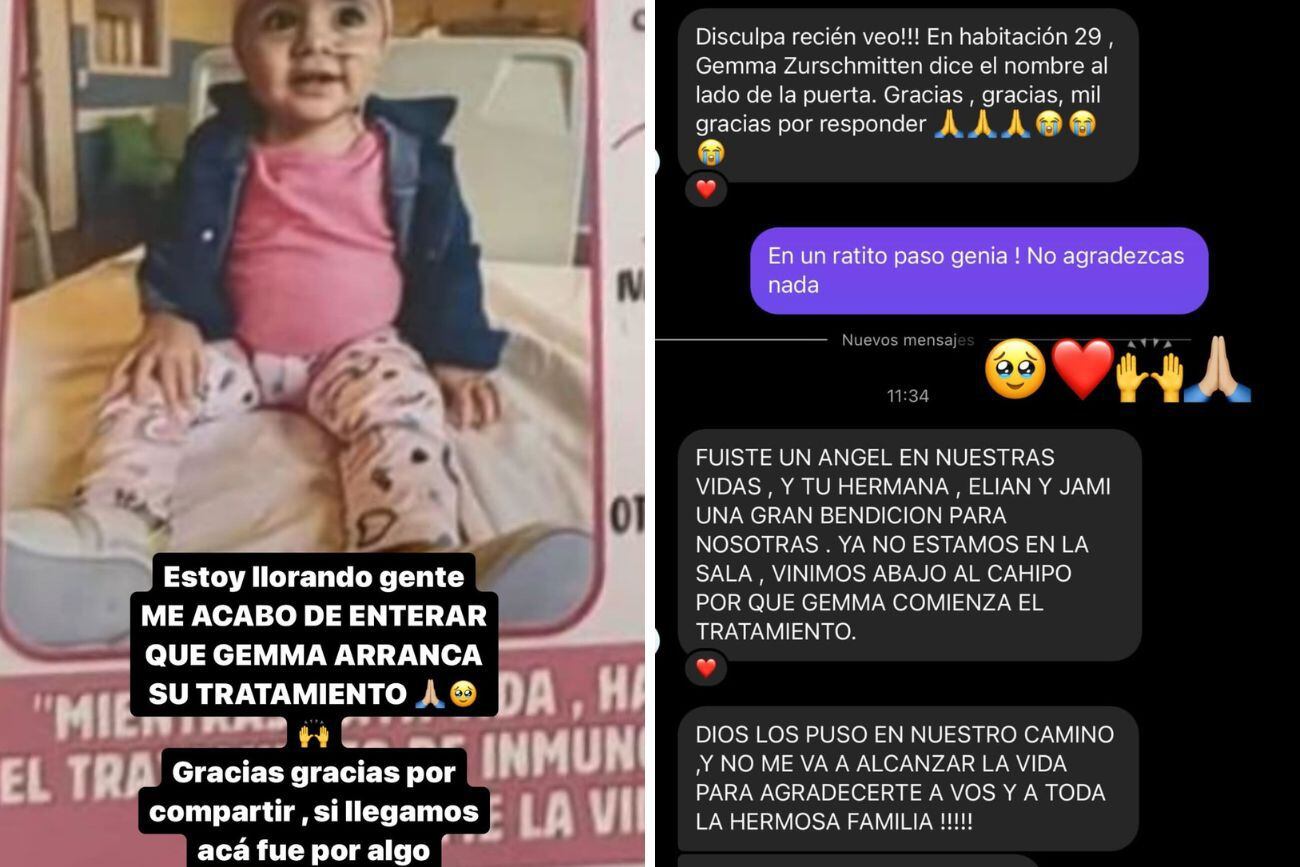 El gesto de L-Gante y Tamara Báez que le salvó la vida a una niña de 1 año. Captura de Instagram.