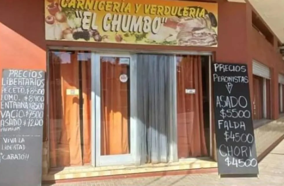 Una carnicería puso distintos precios para “libertarios y peronistas” y es furor en redes. / Foto: Gentileza