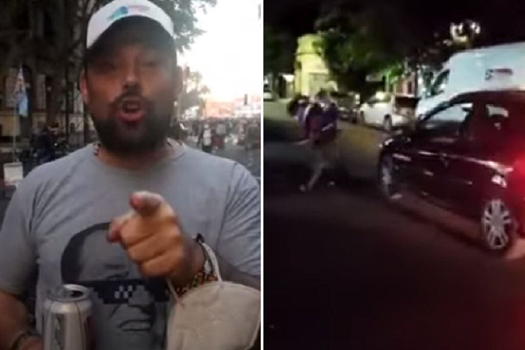 Ezequiel Guazzora, el periodista K detenido por atropellar a un policía en Caballito (Captura de video)