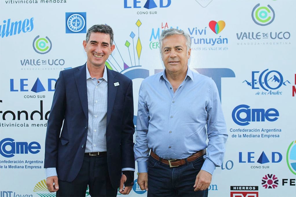 60° Aniversario de la Cámara de Comercio de Tunuyán. Diego Stortini y Alfredo Cornejo. Foto: Nicolás Guevara.