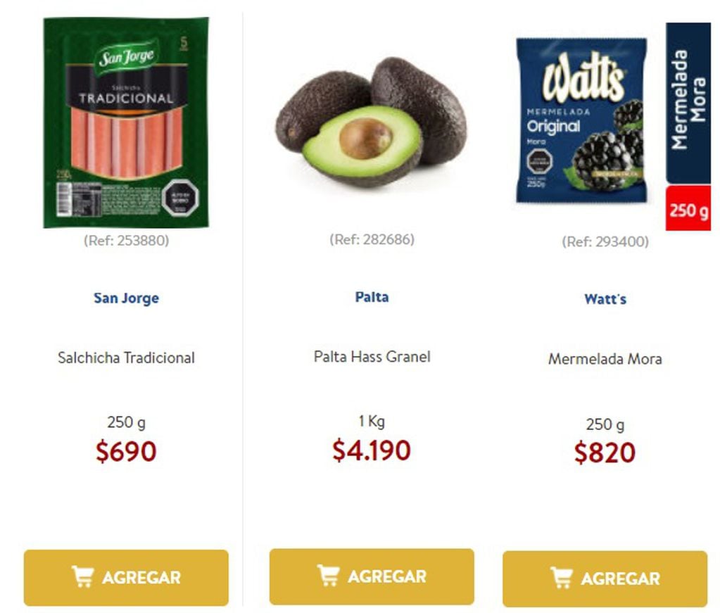 Precios en los supermercados de Chile (enero de 2022) / lider.cl