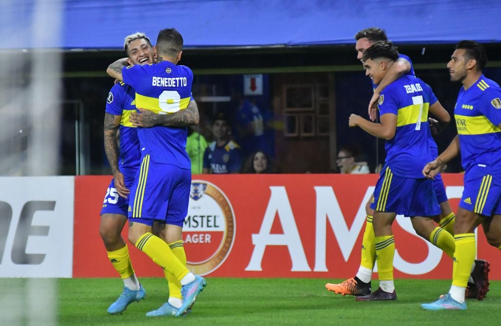 Darío Benedetto marcó el gol de la primera victoria de Boca en la Copa Libertadores. (Fotobaires)