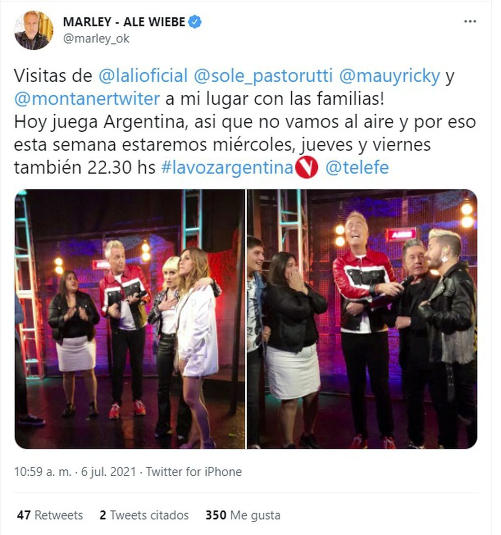 La Voz Argentina suspendido hasta el miércoles - @marley_ok 