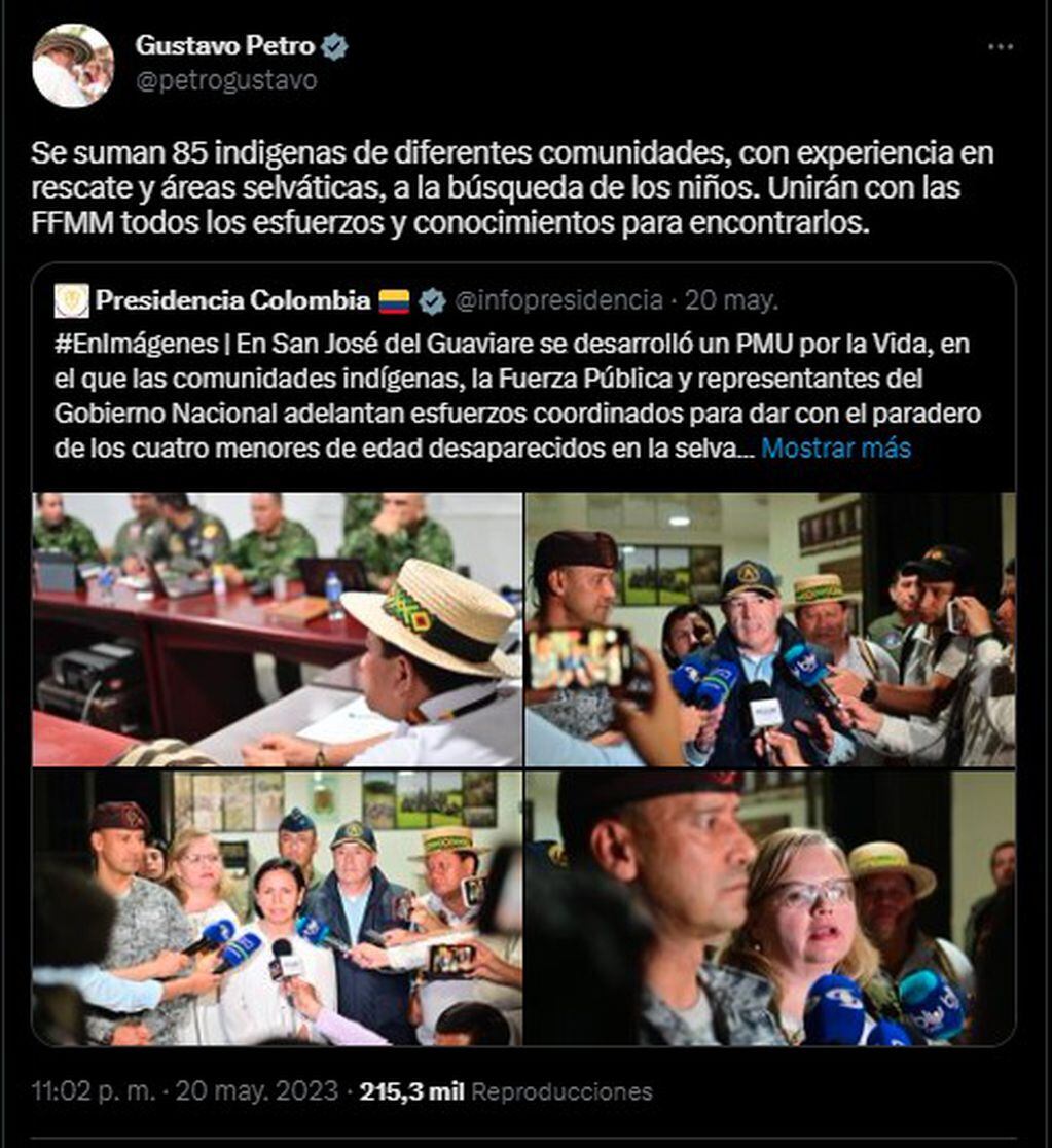 Así lo comunicó el presidente Gustavo Petro en su cuenta de Twitter. Foto: captura de pantalla.
