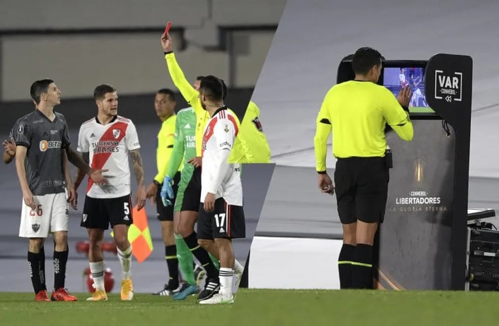 Nacho Fernández fue expulsado en el primer partido de la serie de cuartos de final entre River y Mineiro. / Gentileza.