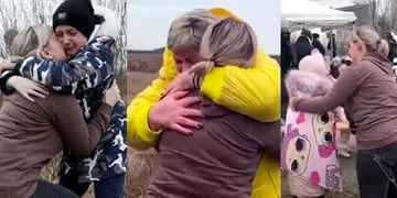 Mujer ayuda a huir a dos niños ucranianos