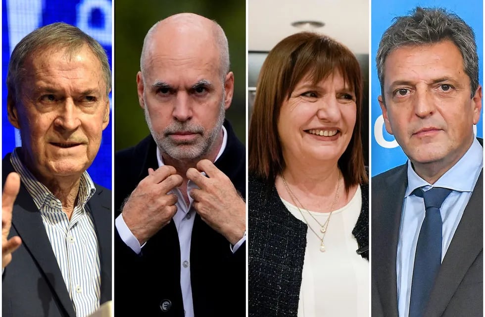 Elecciones 2023: Juan Schiaretti, Horacio Rodríguez Larreta, Patricia Bullrich y Sergio Massa, precandidatos a presidente de Argentina. (La Voz)