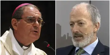 Monseñor Ojea (Conferencia Episcopal) y Jorge Knoblovits (DAIA)