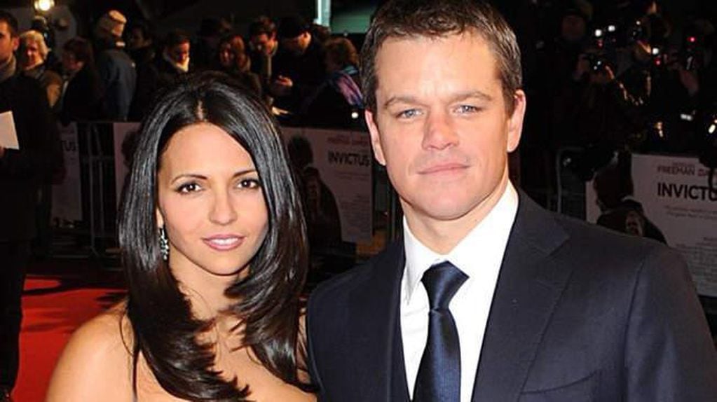 Matt Damon y su esposa Luciana Barroso, nacida en Salta. 