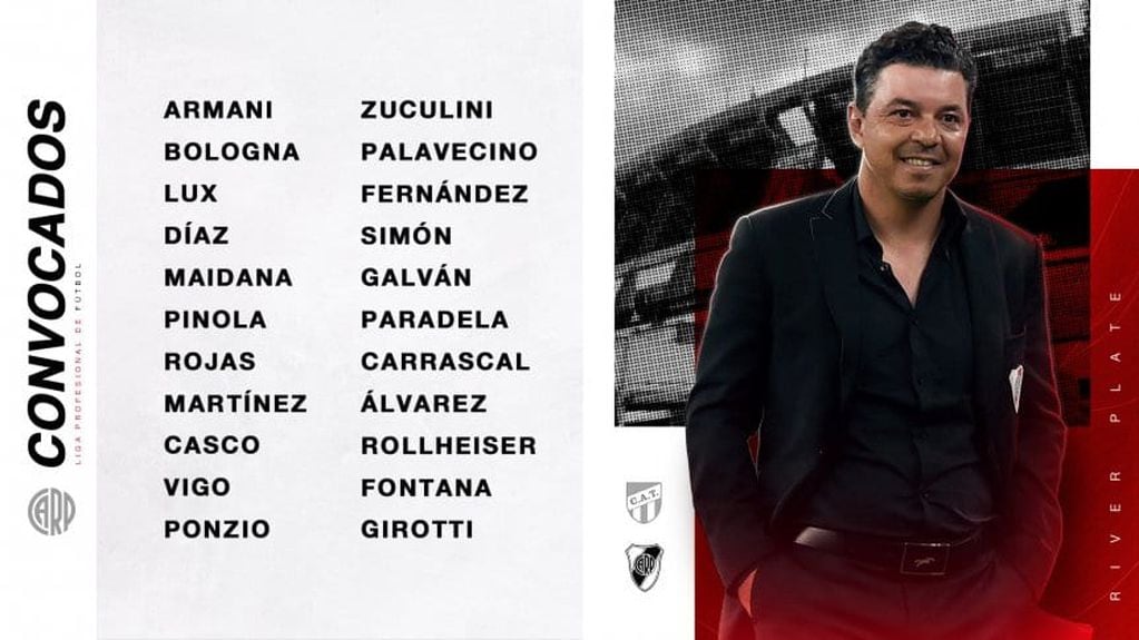 Los convocados por River Plate. / Gentileza.