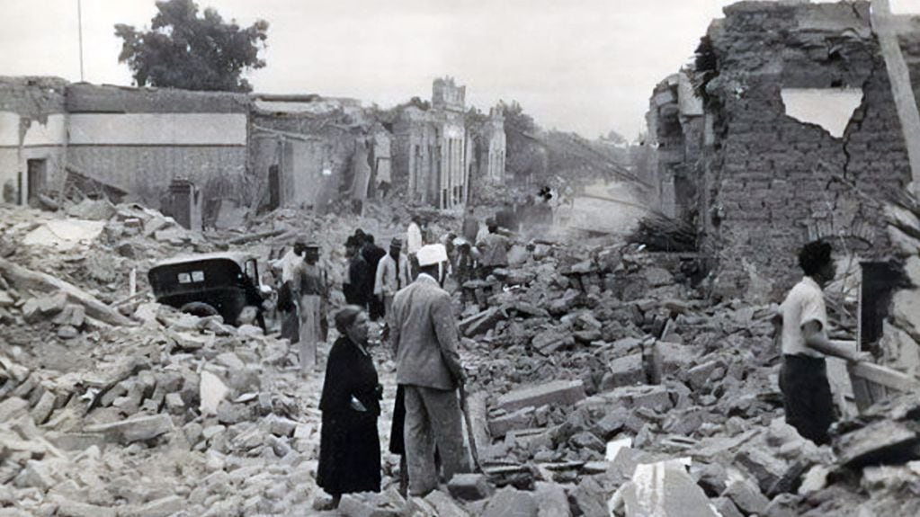 San Juan. Terremoto 15 de Enero 1944.
La ciudad quedó en ruinas y su gente calle