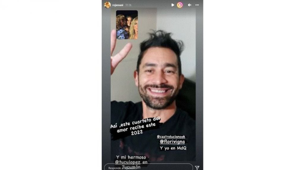 Sabrina Rojas compartió en su Instagram una captura de pantalla mientras los tres conversaban con el Tucu, quien se encontraba con su familia en Tucumán.