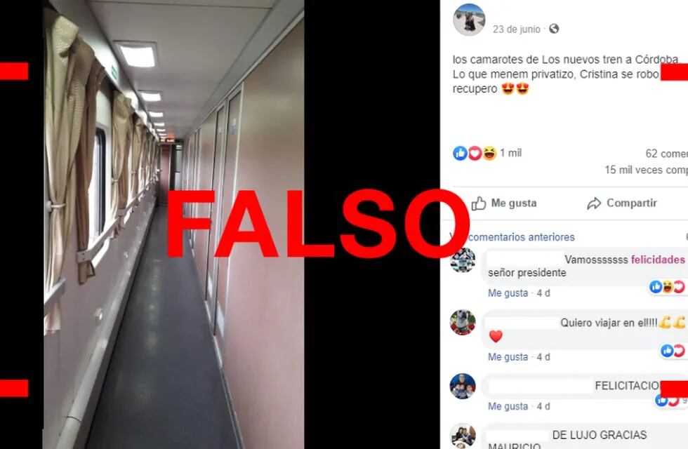 Es falso que el tren Buenos Aires-Córdoba fue puesto en marcha en la Presidencia de Macri