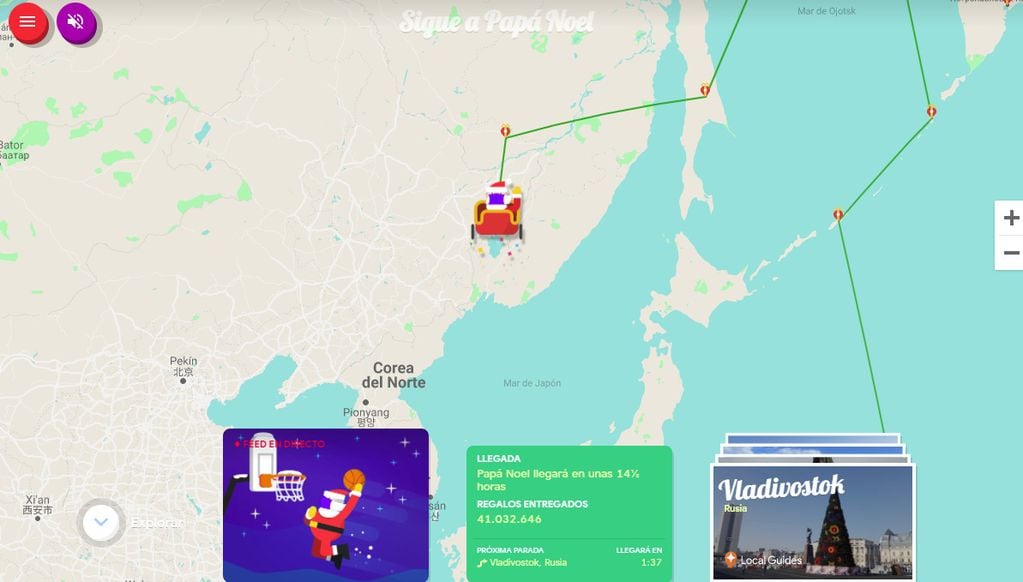 Seguí el recorrido de Papá Noel por el mundo en "Santa Tracker" de Google