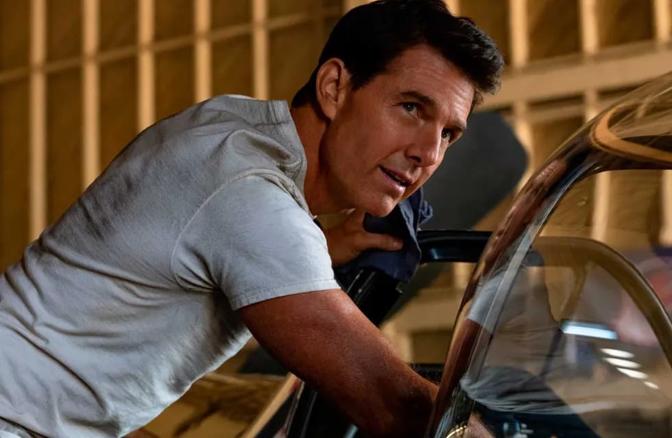 Tom Cruise en una escena de "Top Gun: Maverick". (Scott Garfield/Paramount Pictures via AP)