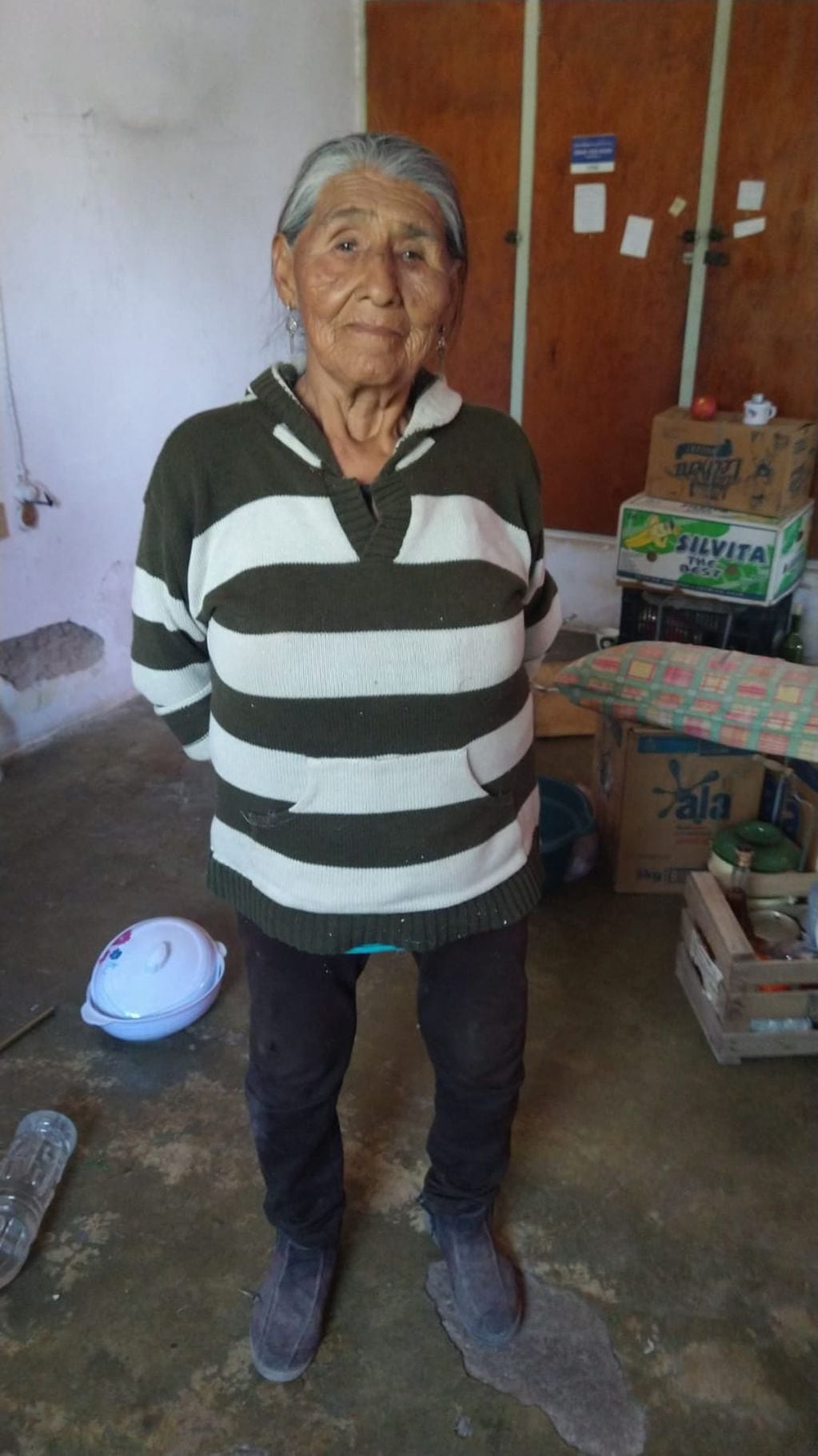Julia, la mujer de 107 años más querida de Coquimbito, necesita una pieza para poder vivir. Foto: Gentileza Norma Churquina.