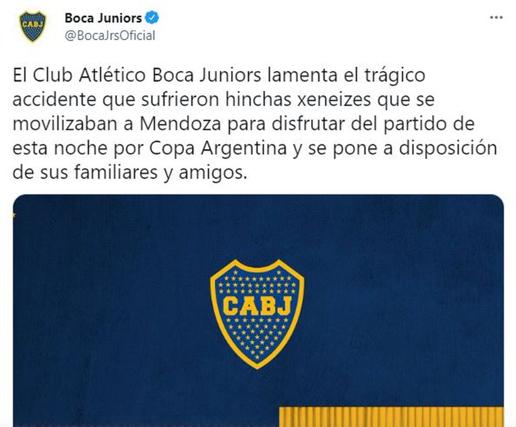 El comunicado de Boca. / Twitter