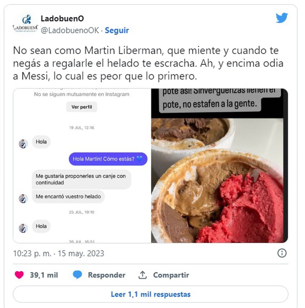 Martín Liberman pidió helado gratis de canje y lo escracharon