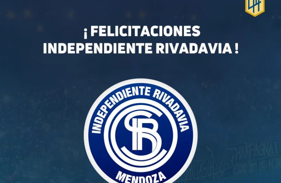 Uno de los saludos que recibió Independiente Rivadavia por el ascenso.