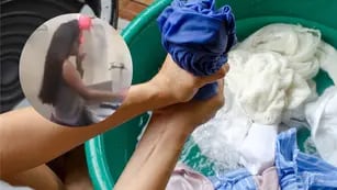 ¿Castigo ejemplar? Un padre obliga a su hija a lavar su ropa a mano por repetir el año escolar