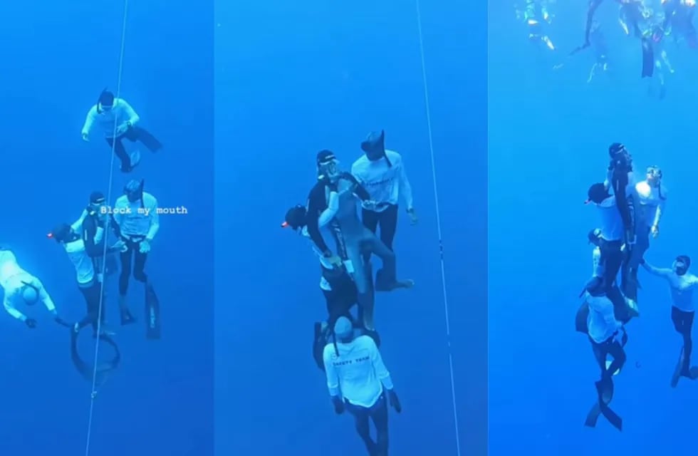 Un buceador quiso romper un récord mundial y lo tuvieron que rescatar a 125 metros de profundidad.