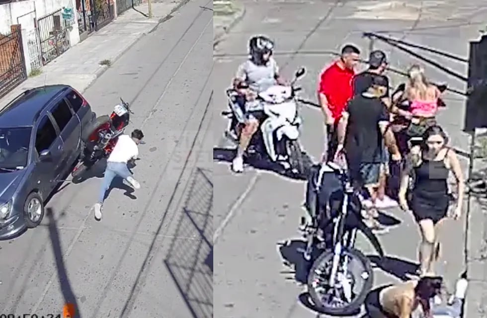 El joven choco contra un vehículo tras intentar hacer una "willy". Foto: Capturas video / Gentileza redes.