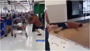 Un cajero noqueó a un cliente en Walmart