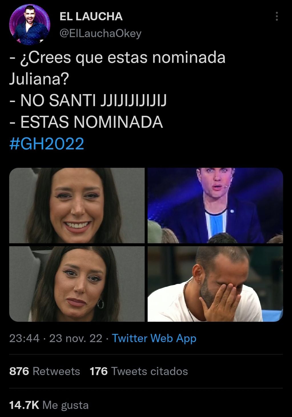 Gran Hermano: los mejores memes de Juliana al enterarse que está nominada. / Captura de pantalla / La Voz