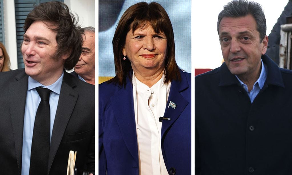 Milei, Bullrich, Massa; tres postulantes que sacaron más votos en la elección primaria