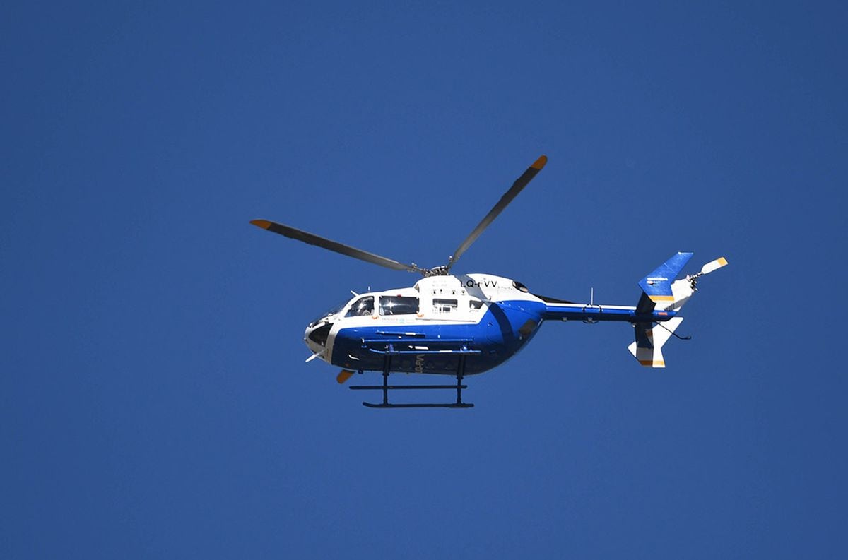 El helicóptero de la policía de Mendoza se sumó a la búsqueda. / archivo - José Gutiérrez