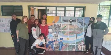 Alumnos de la escuela Champeau pintaron un mural