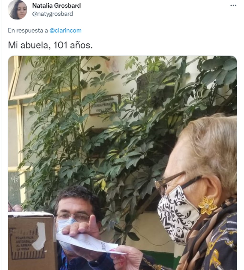 Una mujer de 101 años emitió su voto en las PASO.