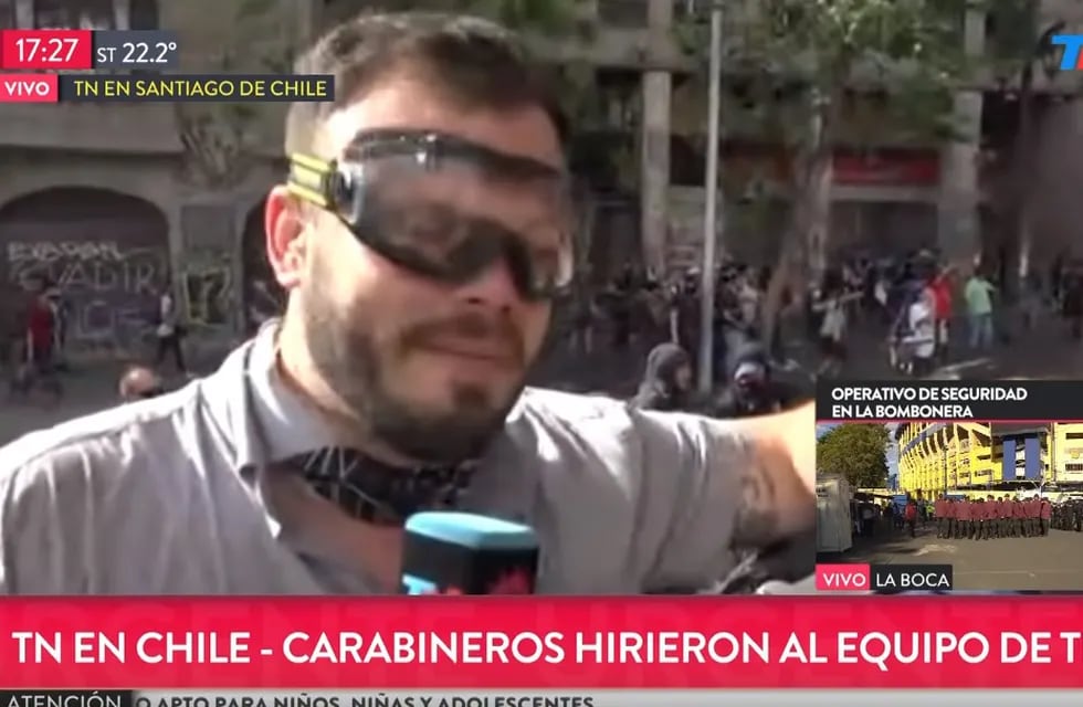 Un reconocido periodista de TN fue herido mientras transmitía en vivo desde Chile
