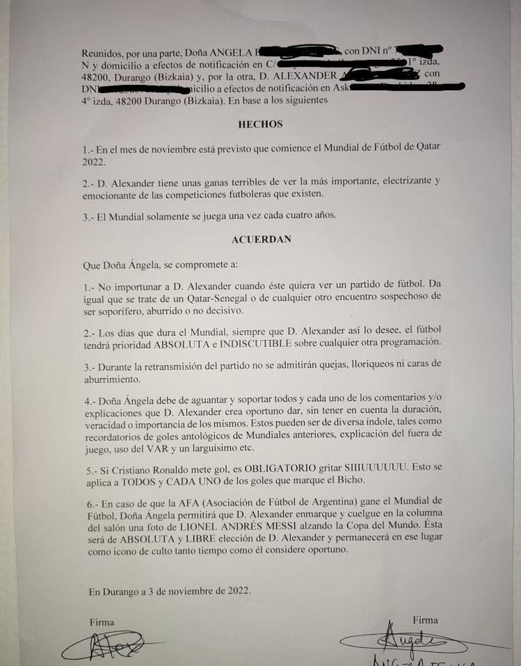 El contrato que el argentino realizó fue viralizado a través de la cuenta de Twitter @RajadoresFutbol. Foto: @RajadoresFutbol