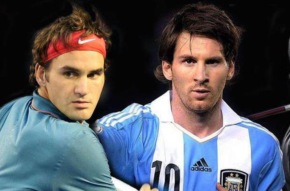 Lionel Messi, rendido a los pies de Roger Federer. / Gentileza.