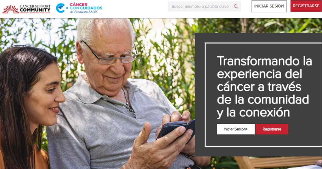 Cáncer con cuidados, la red social con información y contención para pacientes y sus familiares. Foto: Web Cáncer con Cuidados.