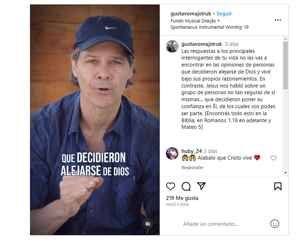 Captura de pantalla del video publicado por el ex diputado Gustavo Majstruk en la red social Instagram.