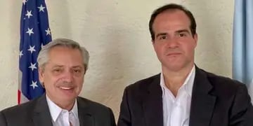 Alberto Fernández junto a Mauricio Claver